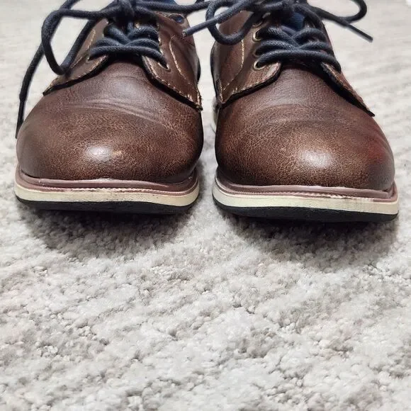 Mix No. 6 boy's youth Cole oxford dress shoes brown blue size 1 - Picture 3 of 10